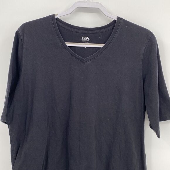 BEA Classics Womens Cotton V-Neck Short Sleeve Pullover Basic Tee Black XL - Picture 2 of 9